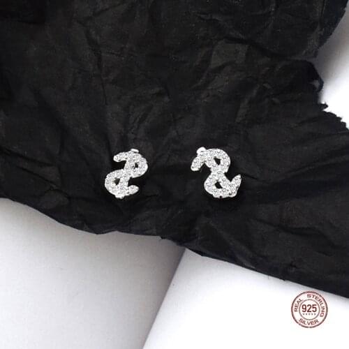 LKO Creative Zircon $ Dollar Sign 925 Sterling Silver Money Currency Stud Earrings Trendy Fashion Jewelry for Couple Gifts