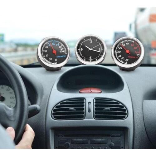 Mini Car Luminous Clock Thermometer Hygrometer Auto Interior Clock Automotive Accessories Dashboard Car Styling Gifts