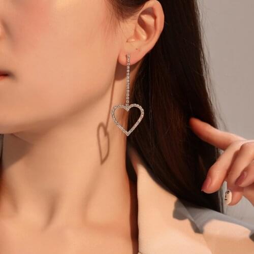 Fashion Korean Love Heart Shaped Earrings OL Long Tassel Drop 2020 New Cubic Zircon Boucle D'oreille Lovers Gift Drop Shipping