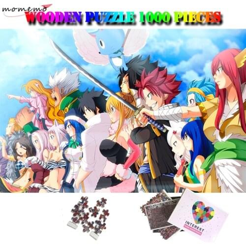 MOMEMO FAIRY TAIL 1000 Pieces Cartoon Puzzle Anime Pattern Jigsaw Puzzle for Adult Wooden Puzzle Toy Puzzles 1000 Piece for Kids