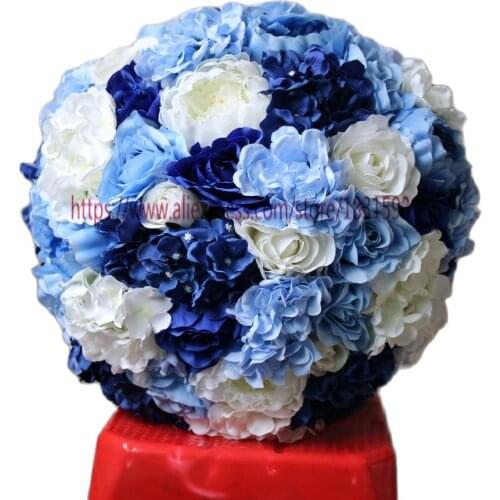 NEW 35cm Mixcolor8pcs/lot Hanging Flower Ball Centerpieces Silk Rose Wedding Kissing ball Decoration Ball TONGFENG