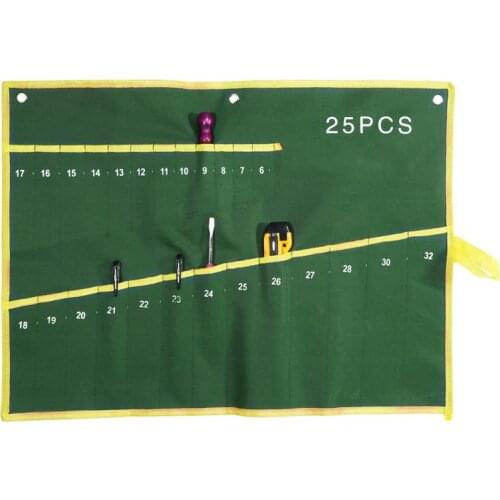 6/8/10/12/14/25 Pockets Spanner Wrench Roll Up Storage Organizer Bag Pouch Double Opening Double Offset Ring Spanner Tool Bag