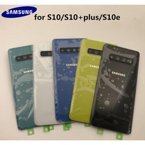 Original Samsung Galaxy S10+Plus G970 G975 S10e G973 Back Glass Battery Cover Door Rear Housing Case Replacement+Adhesive Sticke