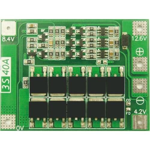 3S 40A 11.1V 12.6V 18650 Lithium Battery Protection Board Current Balance Module for Electric Drills with Power Below 170W