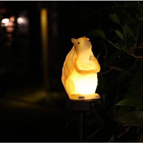 Factory Direct Sales Resin Crafts Squirrel Solar LED Lights Outdoor Garden Decoration Villa Outdoor Lights