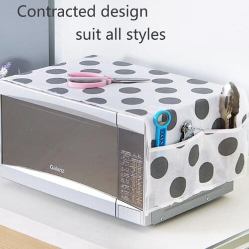 Double Pockets Dust Covers Microwave Cover Microwave Oven Hood Moistureproof Grease Proofing Storage Bag Kitchen Accessories