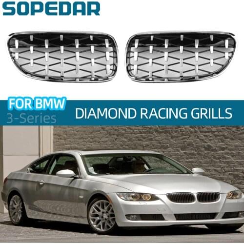Car Front Bumper Hood Diamond Grille Kidney Grill Racing Grilles For BMW 3 Series Coupe E92 Facelift 2010-2012 Auto Accessories