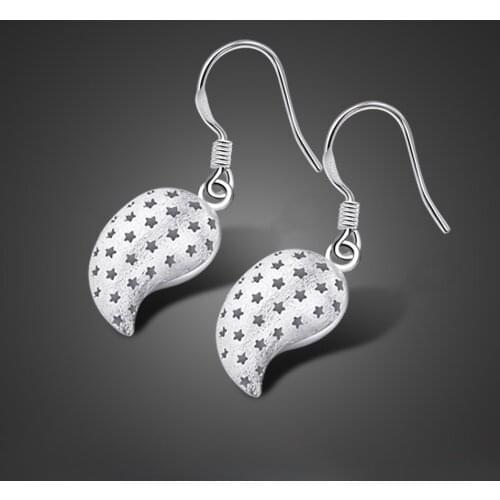 Wholesale best selling genuine 100% 925 sterling silver water drops brushed earrings elegant female high quality silver jewelry