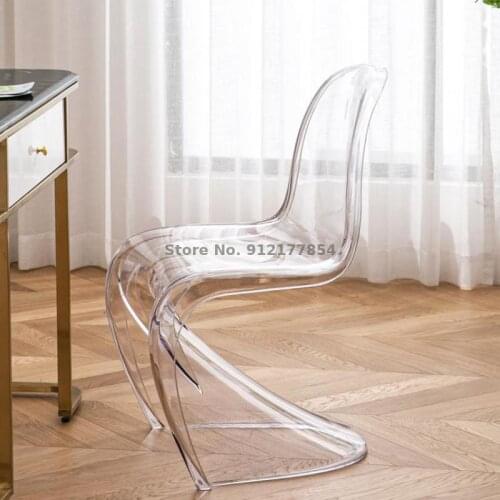 Nordic Transparent Panton Chair S Chair Creative Dining Chair Meeting Chair Acrylic Crystal Stool Designer Tables And Chairs Sim