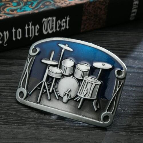 Western cowboy belt buckle blue drum personality musical instrument unisex belt buckle