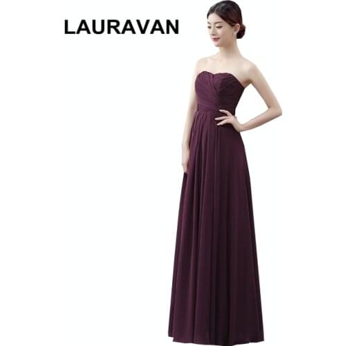 Navy blue claret burgundy red lavender sleeveless bridesmaid multi color chiffon modest elegant dresses dark blue dress