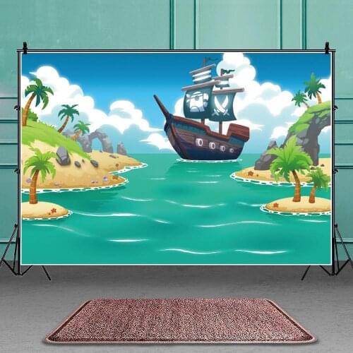 Retro Treasure Island Lake Forest Photography Background Newborn Baby Shower Kids Birthday Home Decor Backdrop Vinyl Poster