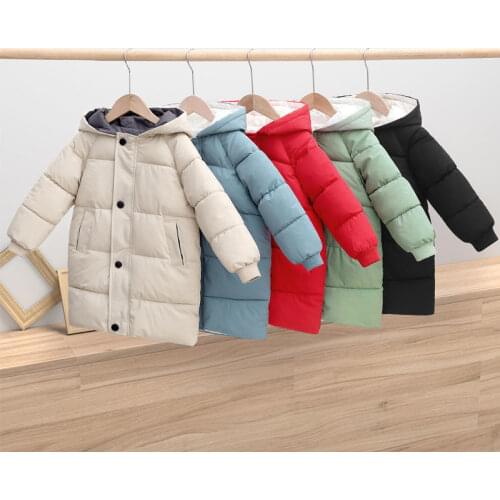 Off-season childrens down padded jackets thick padded jackets, autumn winter boys girls padded jackets baby mid-length jackets