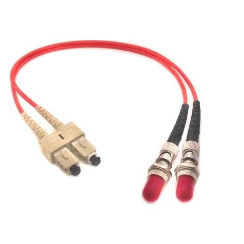 Fiber Optic Adapter Cable SC (Male) to ST (Female) Multimode 62.5/125 Duplex 1M