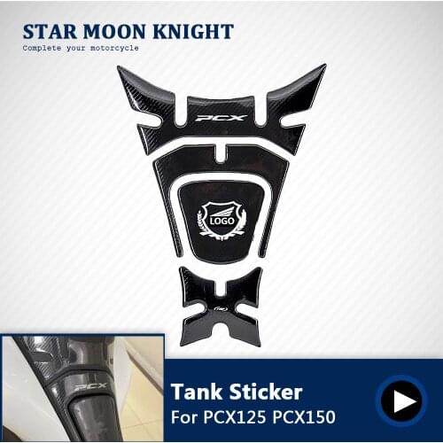 Motorcycle Protector Tank Pad Sticker Fit For HONDA PCX125 PCX150 PCX 125 PCX 150 2018 2019 5D Carbon Fibre Resin Decal 18-19