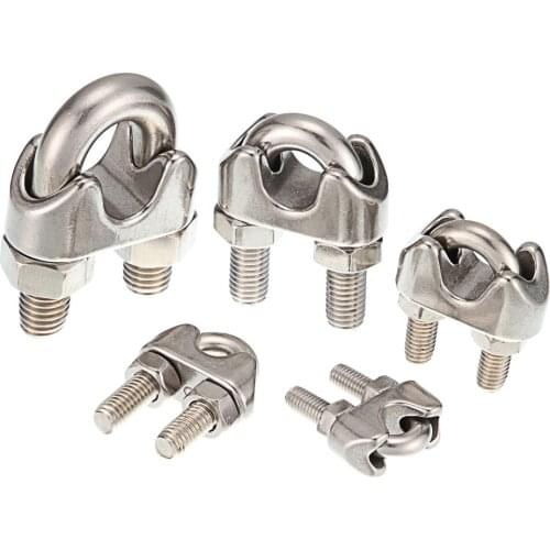 10 PCS Silver A2 Stainless Steel U-Bolt Type Wire Rope Clip M2 M3 M4 M5 M6 M8 M10 M12mm Clamp