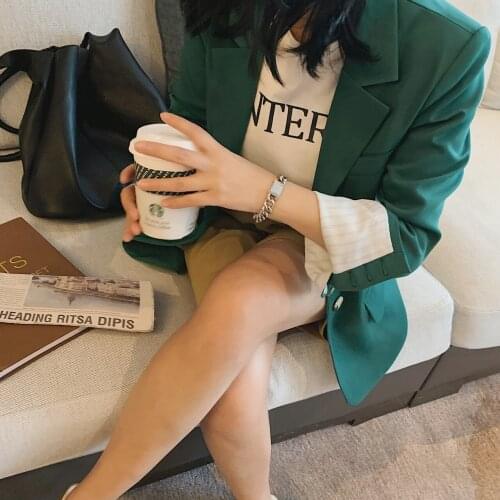 2021 Women Jacket Blazer Dress Trouser Suit With Shorts Coat Clothes Spring Female Green Oversize Outfit Poncho Office Za Woman