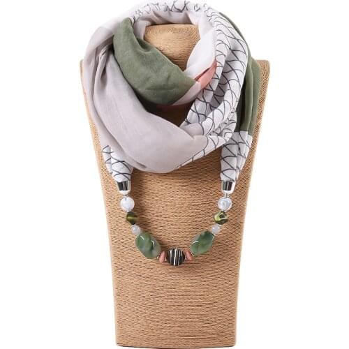 2020 women leopard chiffon scarf Statement Necklace Pendant Scarf Women Boho Neckerchief Foulard Femme Accessories Hijab scarf