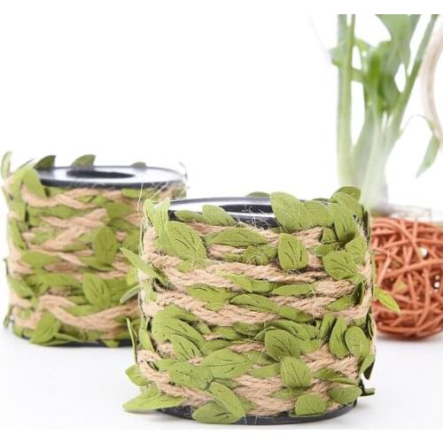 10 Meters DIY backgRound Rattan 6 mm Decoration Twine Rustic String Cord Rope Leaves Ribbon Crafts Wedding Party Home Decoration