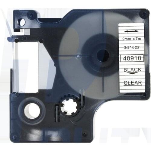 10 packs DYMO label tape 9mm 40910 compatible dymo black on clear D1 tape for dymo label printer