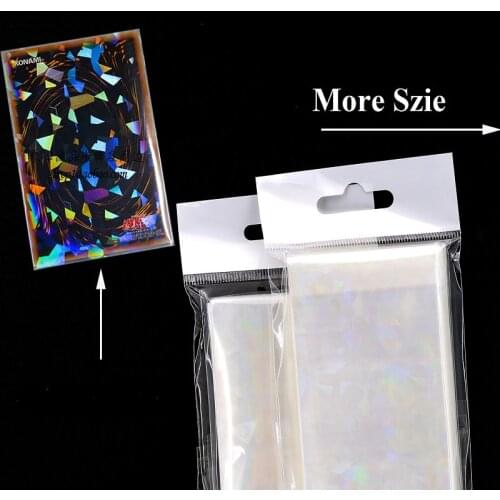 100PCS/Lot Laser Flashing Card Film Holographic Card Sleeves 61X88mm/65x90/57x87mm YGO Post Cards Hologram Diamonds Card Cover