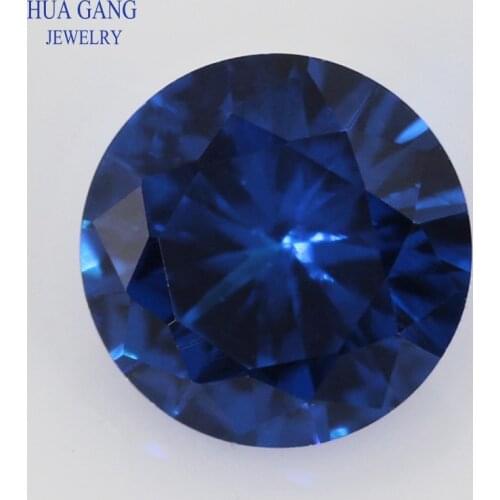 113# Blue Synthetic Spinel Gem Stone Wholesale Round Brilliant Cut Gems For Jewelry High Quality Size 0.8-12mm