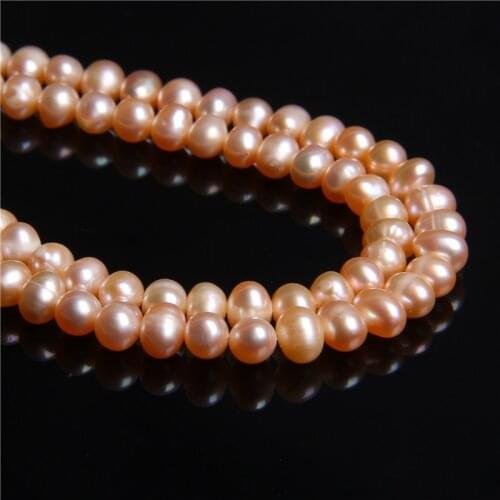 4 5 Natural Pearl Gold Real Freshwater Pearl Beads Rare Near Round Loose Pearl Beads For DIY Bracelet Necklace Jewelry Making14"
