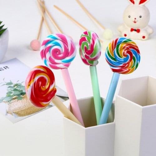 48 pcs/lot Lollipop Gel Pen Cute 0.5 mm black ink Signature Pen School Office writing Supplies Promotional Gift
