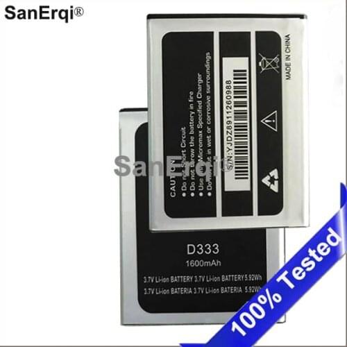D333 Battery For MICROMAX D333 mobile phone battery For MICROMAX D333 1600MAH Mobile Phone Li-ion Battery