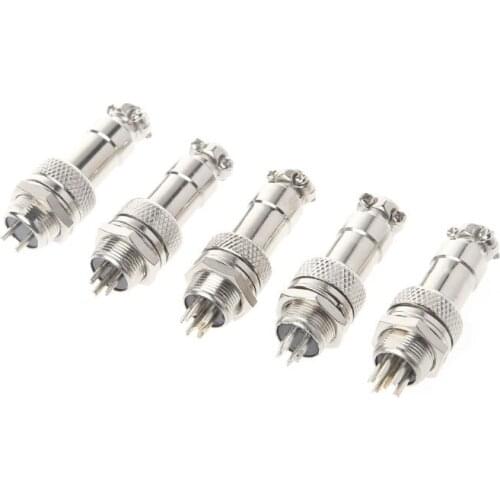 OOTDTY Aviation Plug Male & Female Wire Panel Metal Connector 12mm 2/3/4/5/6 Pin GX12