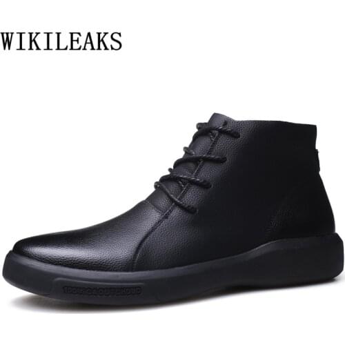 Ankle Boots Men Designer Shoes Men Boots Genuine Leather Fashion Casual Shoes Men Motorcycle Boots Black Shoes Zapatos Hombre