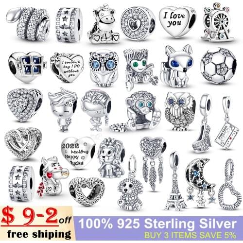 2021 New 925 Sterling Silver Cactus Snake Unicorn Charm letter Pendant Fit Original Pandora Bracelet Fine Silver Jewelry Gift