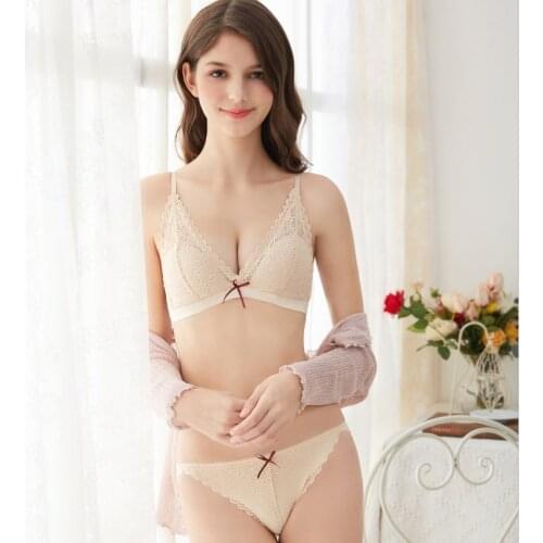 Lingerie Ultra Thin French Lace Triangle Brassiere Femme Seamless Unwire Push Up Bras Cozy Soft Top Women Underwear & Sleepwears