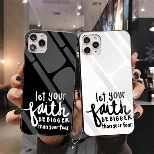 Faith Christian Religious Jesus Fitted Phone Case Tempered Glass For iPhone 11 Pro XR XS MAX 8 X 7 6S 6 Plus SE 2020 case
