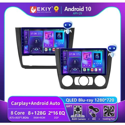 EKIY Blu-ray IPS Android 10 For BMW 1-Series 1 Series E88 E82 E81 E87 2004-2012 Car Radio Multimedia Video Player Navigation GPS
