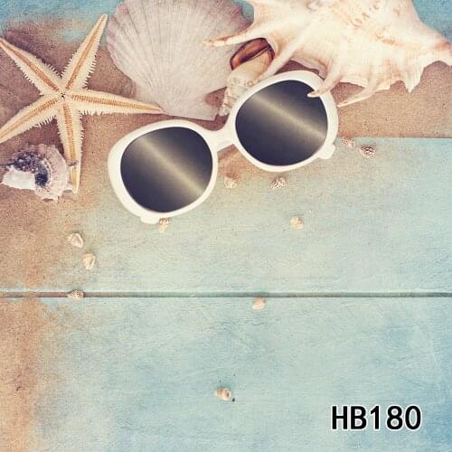Conch Decoration Blue Wooden Board sunglasses No Crease Polyester Background Backdrop Photography Studio Props Photographic