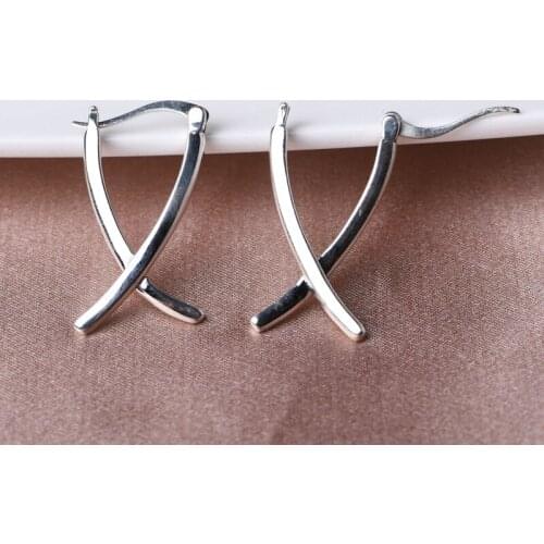 FNJ creative Earrings 925 Silver Original Pure S925 Sterling Silver Drop Earring for Women Jewelry