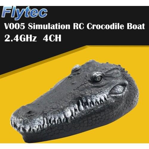 Flytec V005 2.4GHz Simulation RC Crocodile Boat 15km/h Remote Control RC Boat for Drive Waterfowl Protect the Pool Spoof Toys