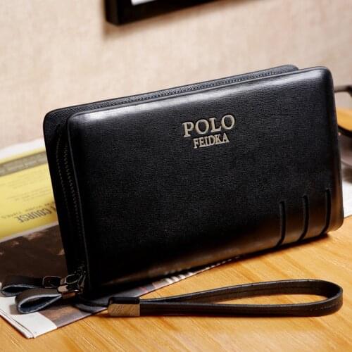 Genuine Leather Mans Day Clutch Men Business Zipper Long Wallet New Design Male Handbag High Quality Big Capacity Purse