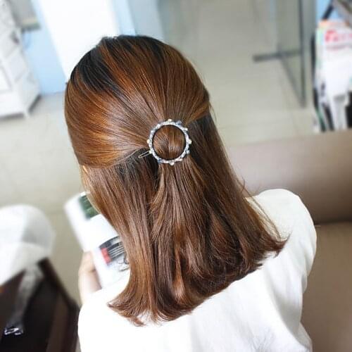 Summer Fashion crystal Floral Round Hair Accessories For Mature Women Hair Clips For Girls Headdress Hairpin Clamps Headwear