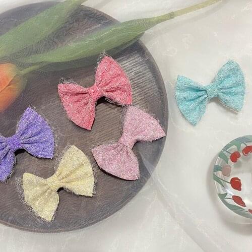 Miss cute Ribbon Bow Hair Clips Handmade Hairpins Girls Boutique Kids Headwear Fabric Bow Children Wholesale Hair Accessories