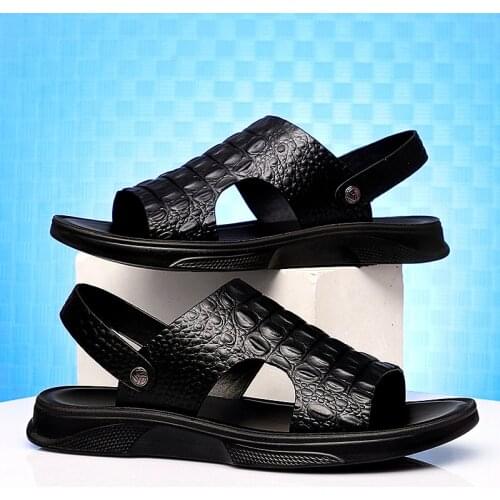 Mens outdoor slip shoe sandales de luxury sandles cuero sandalias slippers masculina beach on rubber shoes male for mens summer