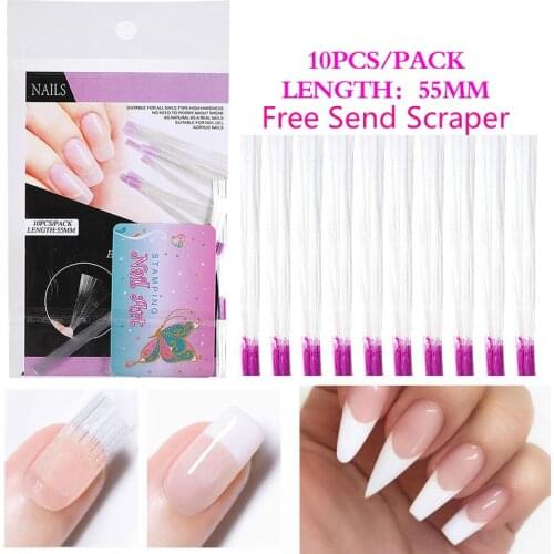 Nail Art Fiberglass for UV Gel DIY with Scraper Acrylic Tips Nails White Acrylic for Nail Silk Building Extension Spa Tool TSLM1