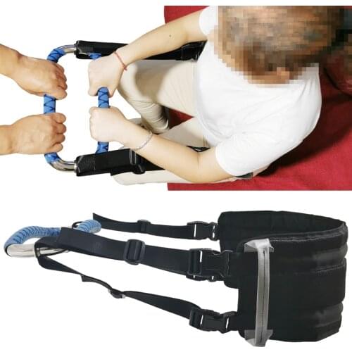 Patient Elderly Senior Help Getting Pull Up Sit to Stand Aids Transfer Gait Belt Medical Lift Sling Strap Grab Bar Blue Cover