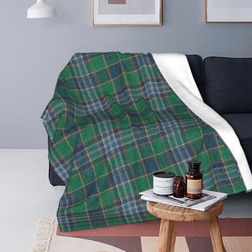 Plaid Blankets Velvet Printed Retro Color Multifunction Lightweight Thin Throw Blanket for Bedding Couch Quilt
