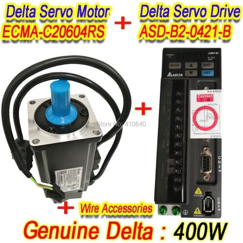 Genuine Delta 400 W Servo Motor ECMA-C20604RS And Servo Drive ASD-B2-0421-B with Full Set of Cable Better Quality