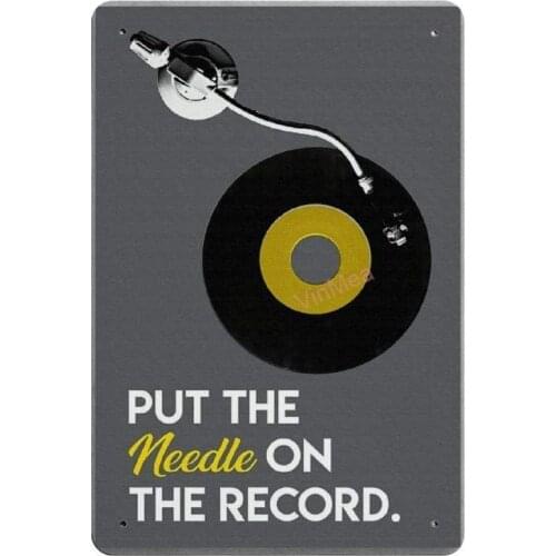 Put The Needle On The Record Novelty Parking Retro Metal Tin Sign Plaque Poster Wall Decor Art Shabby Chic Gift