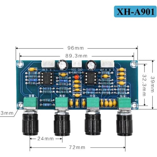 XH-A901 NE5532 Tone Board preamp Pre-amp With treble bass volume adjustment pre-amplifier Tone Controller For amplifier Board