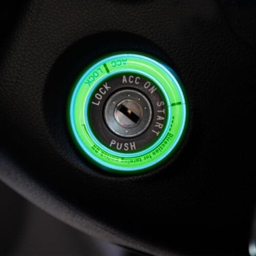 Luminous Alloy Car Ignition Switch Cover Auto Accessories Car Stickers Circle Light Decoration For TOYOTA COROLLA LEVIN Motor