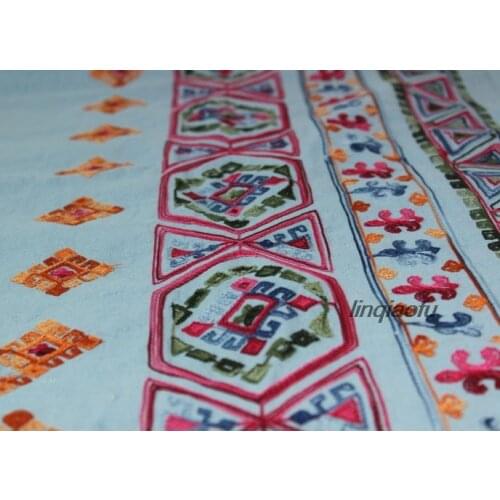 High quality positioning embroidery ethnic exotic cotton and linen clothing fabrics